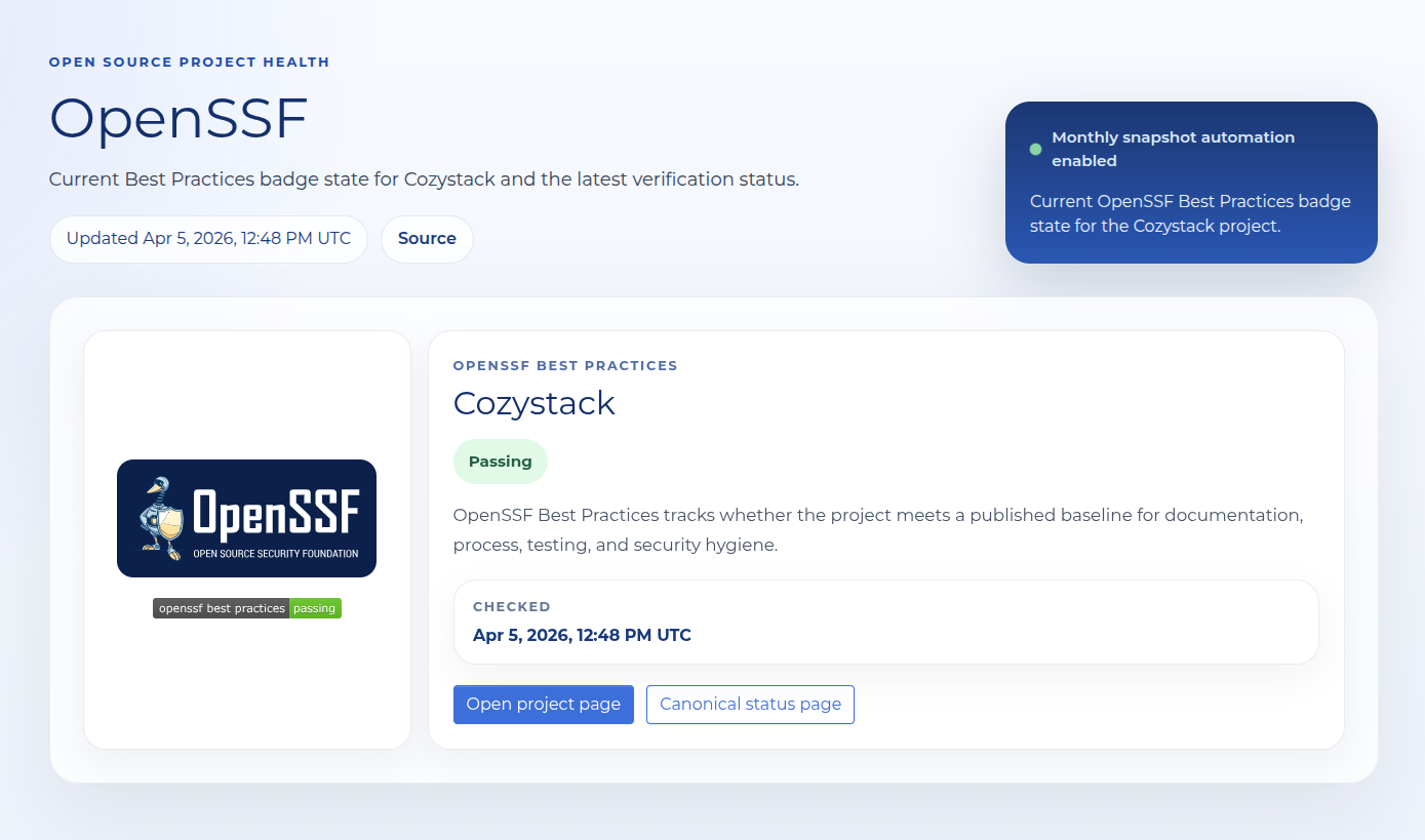 OpenSSF Best Practices badge